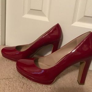 Shiny candy-apple Red 4” heels